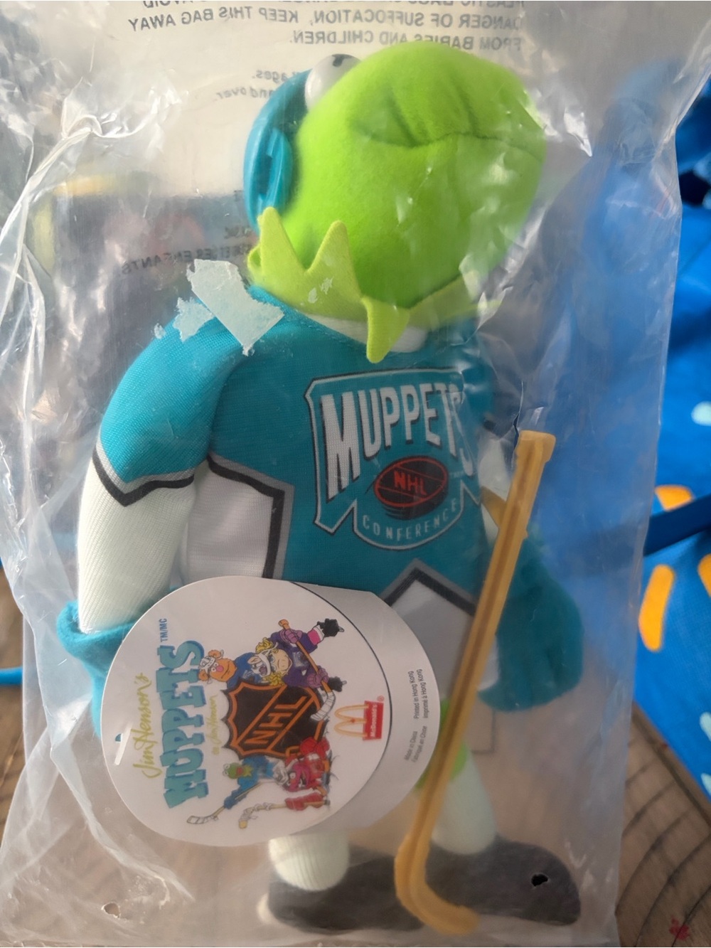 Vintage 1995 McDonald’s Kermit The Frog NHL Hockey Plush Muppets BNWT